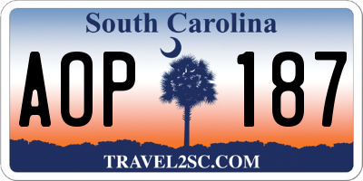 SC license plate AOP187