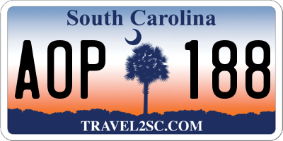 SC license plate AOP188