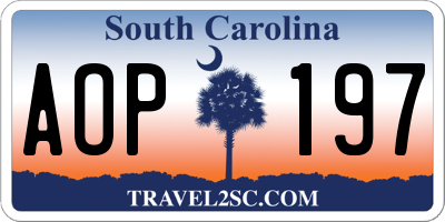 SC license plate AOP197