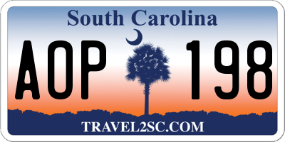 SC license plate AOP198
