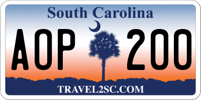 SC license plate AOP200