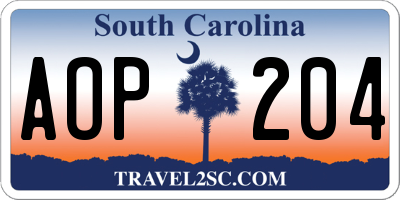 SC license plate AOP204