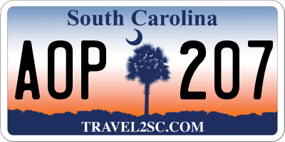 SC license plate AOP207