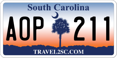 SC license plate AOP211