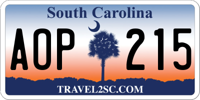 SC license plate AOP215