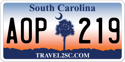 SC license plate AOP219