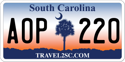 SC license plate AOP220