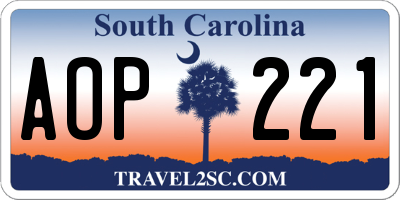 SC license plate AOP221