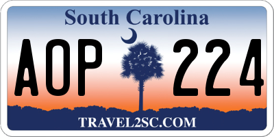 SC license plate AOP224
