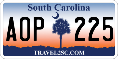 SC license plate AOP225