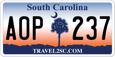 SC license plate AOP237