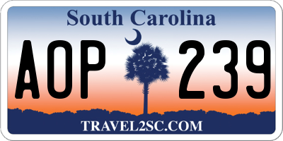 SC license plate AOP239