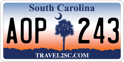 SC license plate AOP243