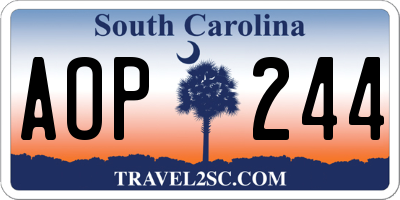 SC license plate AOP244