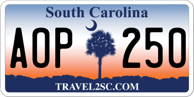 SC license plate AOP250