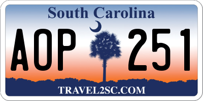 SC license plate AOP251