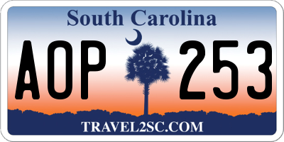 SC license plate AOP253