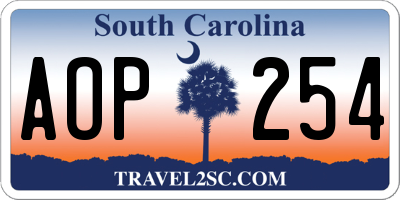 SC license plate AOP254