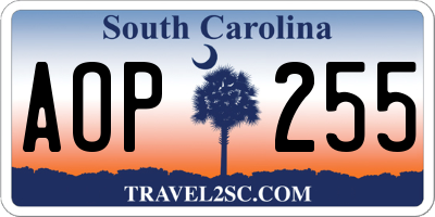 SC license plate AOP255