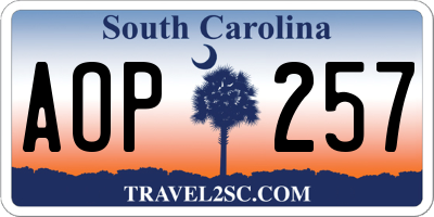 SC license plate AOP257