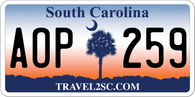 SC license plate AOP259