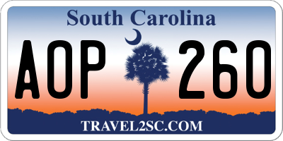SC license plate AOP260