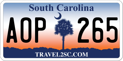 SC license plate AOP265