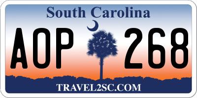 SC license plate AOP268
