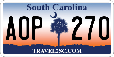 SC license plate AOP270