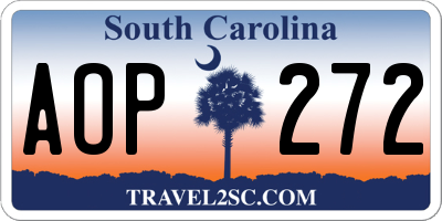 SC license plate AOP272
