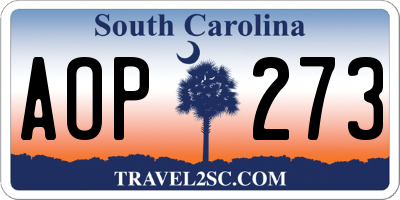 SC license plate AOP273