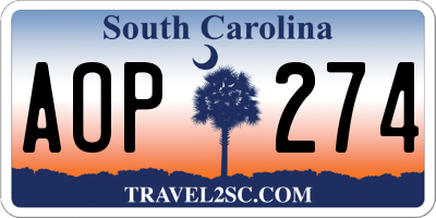 SC license plate AOP274