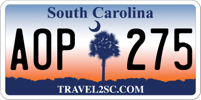 SC license plate AOP275