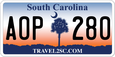 SC license plate AOP280