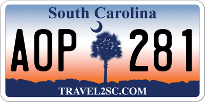 SC license plate AOP281