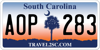 SC license plate AOP283