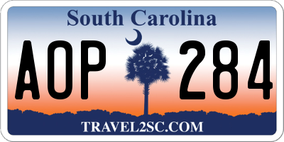 SC license plate AOP284