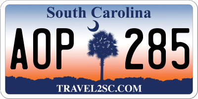SC license plate AOP285