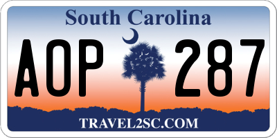 SC license plate AOP287