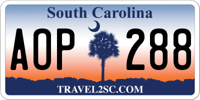 SC license plate AOP288