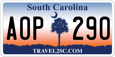 SC license plate AOP290