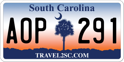 SC license plate AOP291