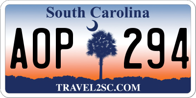 SC license plate AOP294