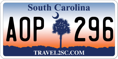SC license plate AOP296
