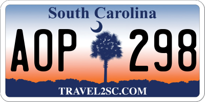 SC license plate AOP298