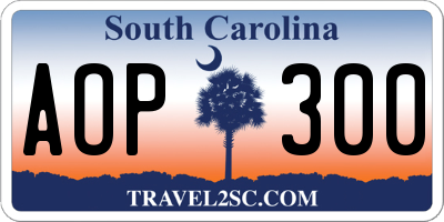SC license plate AOP300