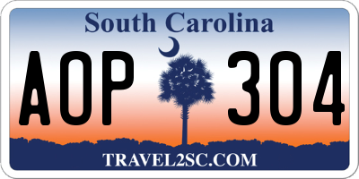 SC license plate AOP304