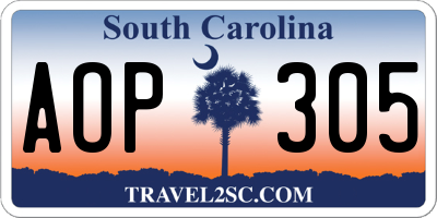 SC license plate AOP305