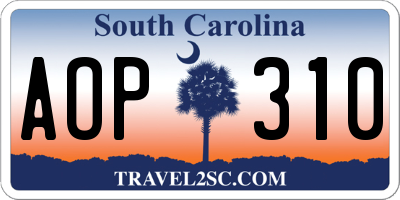 SC license plate AOP310