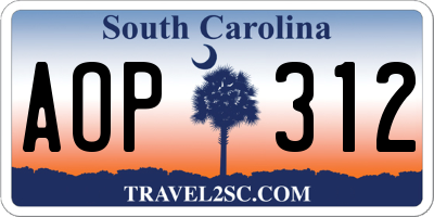 SC license plate AOP312